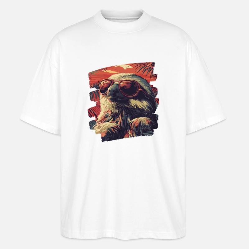 Faultier Retro - Stanley/Stella Oversized Unisex Bio T-Shirt Blaster 2.0 - Weiß