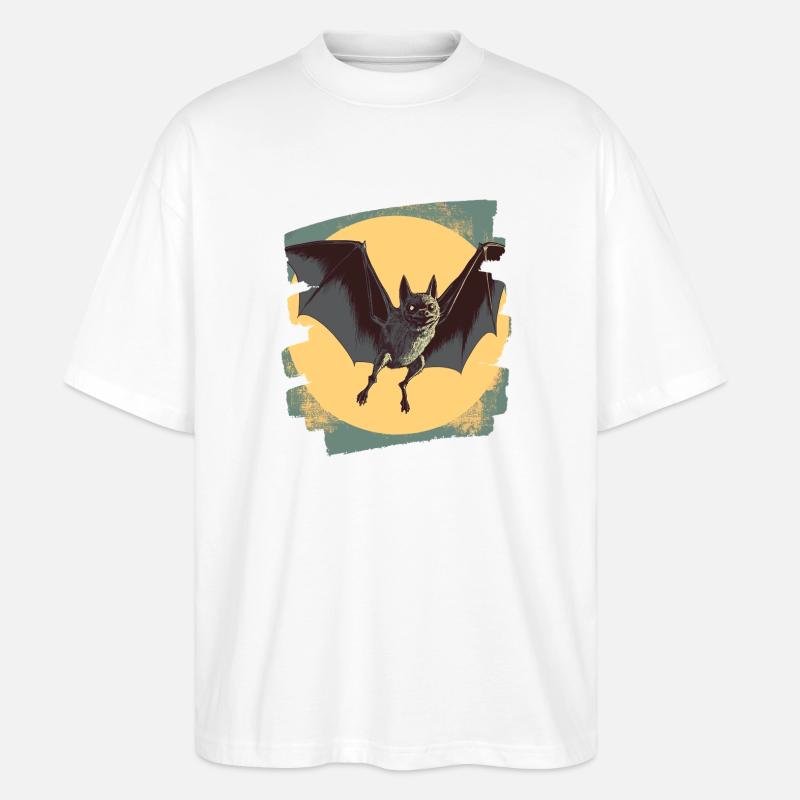 Fledermaus Retro - Stanley/Stella Oversized Unisex Bio T-Shirt Blaster 2.0 - Weiß