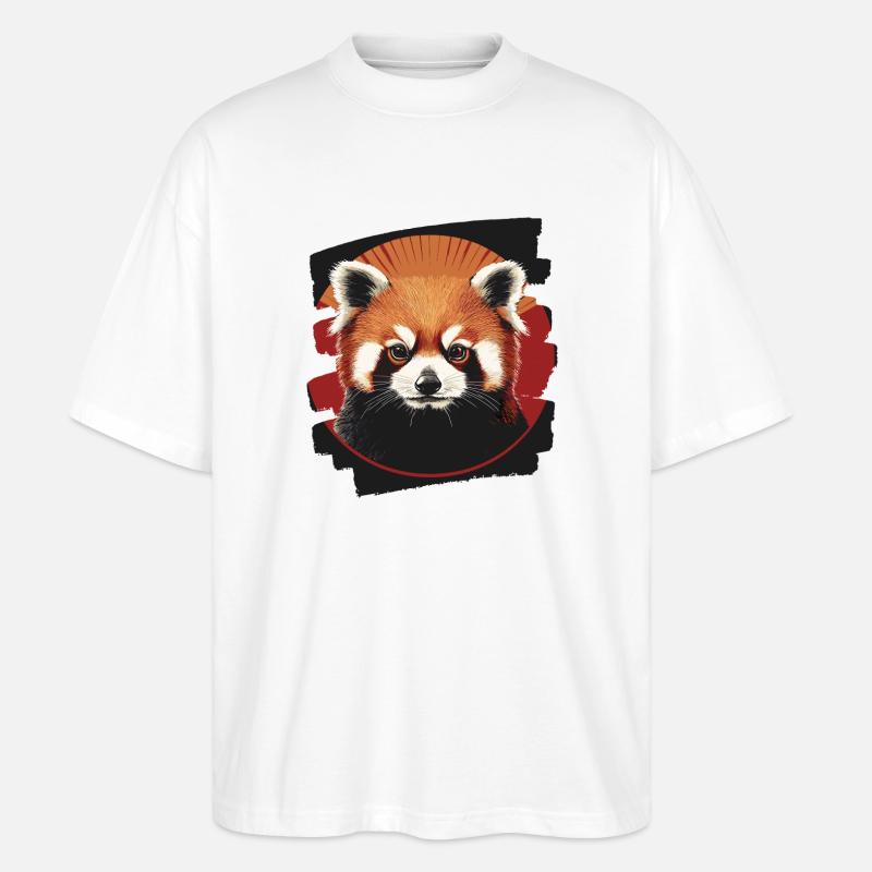 Roter Panda Retro - Stanley/Stella Oversized Unisex Bio T-Shirt Blaster 2.0 - Weiß
