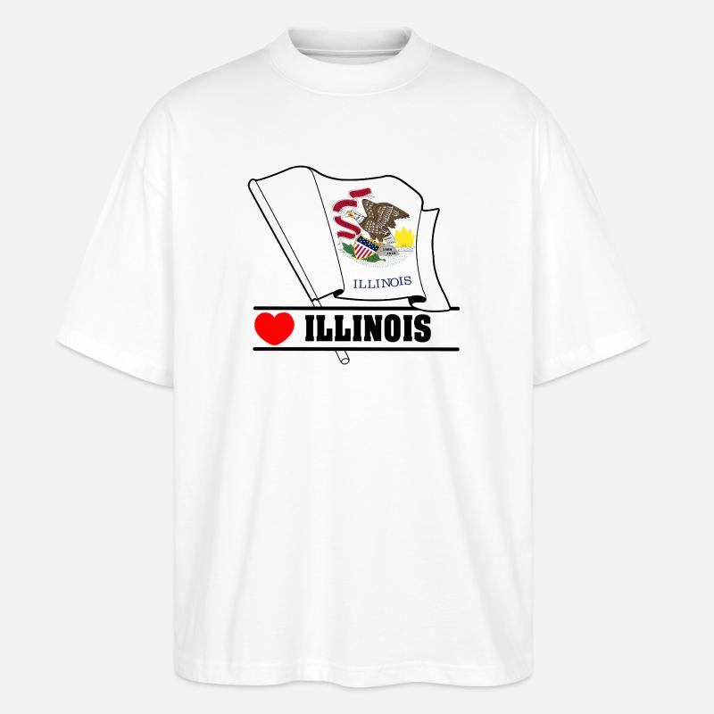 Hinweis Illinois Herz ILLINOIS - Stanley/Stella Oversized Unisex Bio T-Shirt Blaster 2.0 - Weiß