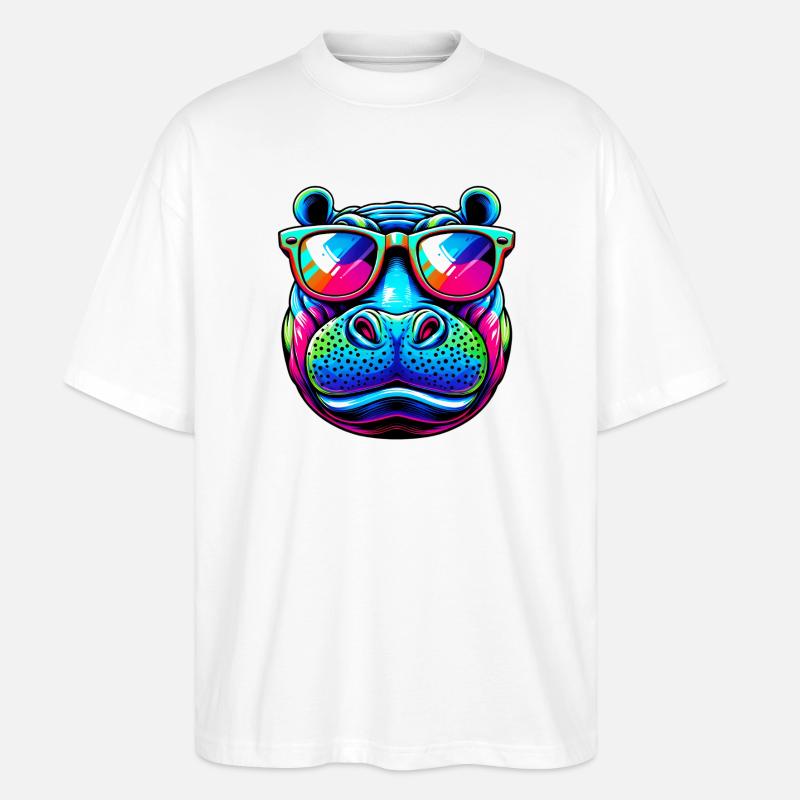 Nilpferd - Stanley/Stella Oversized Unisex Bio T-Shirt Blaster 2.0 - Weiß
