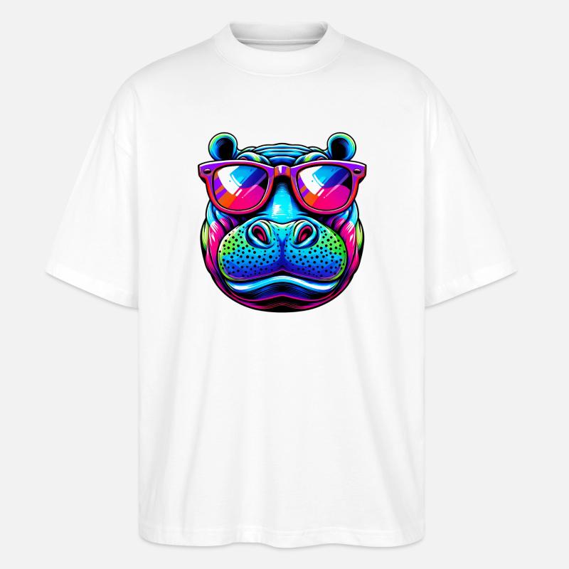 Nilpferd - Stanley/Stella Oversized Unisex Bio T-Shirt Blaster 2.0 - Weiß
