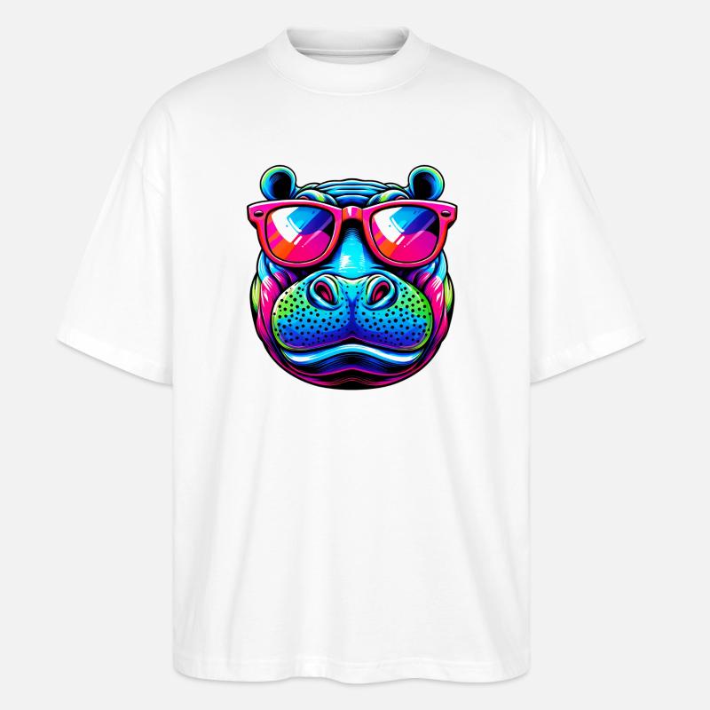 Nilpferd - Stanley/Stella Oversized Unisex Bio T-Shirt Blaster 2.0 - Weiß