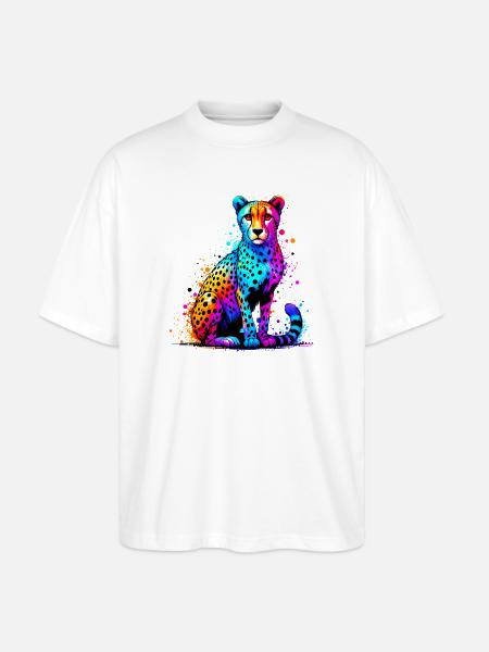 Guépard - T-shirt bio Blaster 2.0 coupe oversize Stanley/Stella Unisexe - blanc