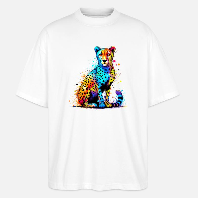 Cheetah - Stanley/Stella Oversized Unisex Organic T-shirt Blaster 2.0 - white
