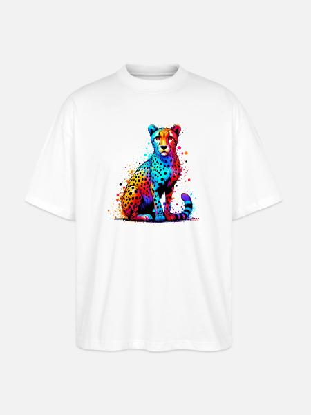 Guépard - T-shirt bio Blaster 2.0 coupe oversize Stanley/Stella Unisexe - blanc