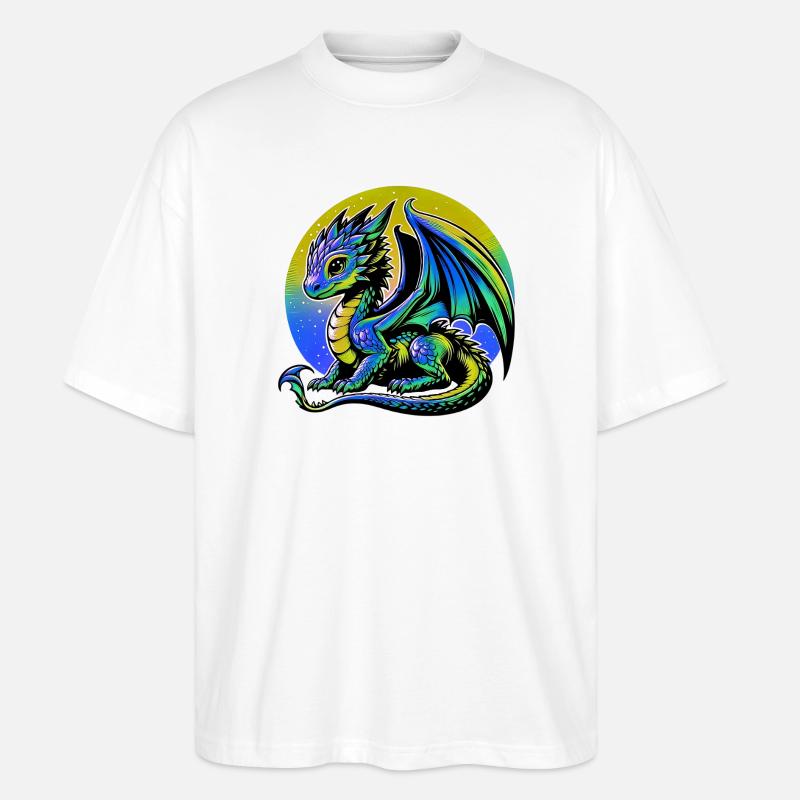 Drache - Stanley/Stella Oversized Unisex Bio T-Shirt Blaster 2.0 - Weiß