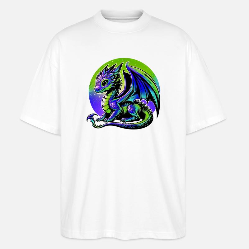 Drache - Stanley/Stella Oversized Unisex Bio T-Shirt Blaster 2.0 - Weiß