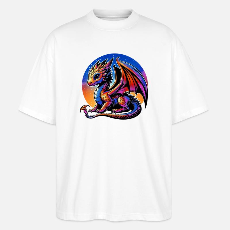 Drache - Stanley/Stella Oversized Unisex Bio T-Shirt Blaster 2.0 - Weiß