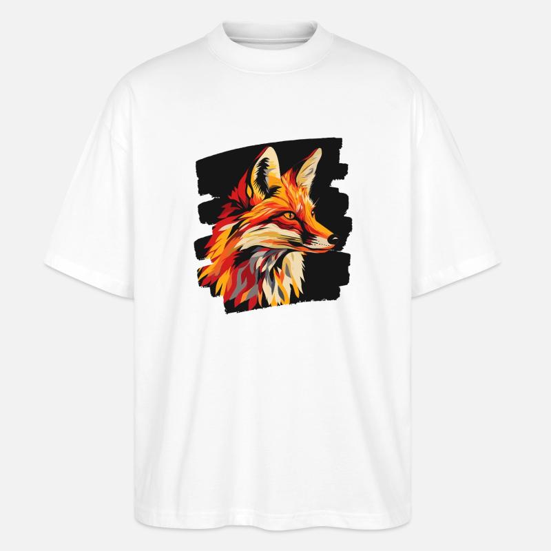 Fuchs Kunst - Stanley/Stella Oversized Unisex Bio T-Shirt Blaster 2.0 - Weiß