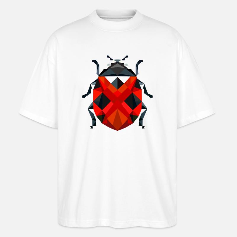 Stilvolle polygonale Marienkäfer-Illustration - Stanley/Stella Oversized Unisex Bio T-Shirt Blaster 2.0 - Weiß