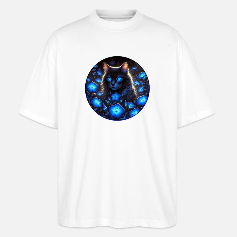Chat d’une beauté éclatante - T-shirt bio Blaster 2.0 coupe oversize Stanley/Stella Unisexe - blanc