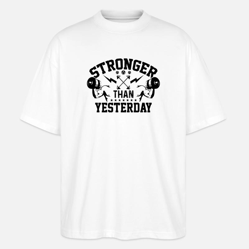 Stärker als gestern - Stanley/Stella Oversized Unisex Bio T-Shirt Blaster 2.0 - Weiß