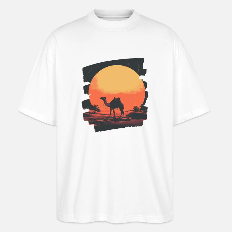 Kamel - Stanley/Stella Oversized Unisex Bio T-Shirt Blaster 2.0 - Weiß