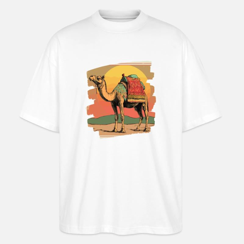 Kamel - Stanley/Stella Oversized Unisex Bio T-Shirt Blaster 2.0 - Weiß