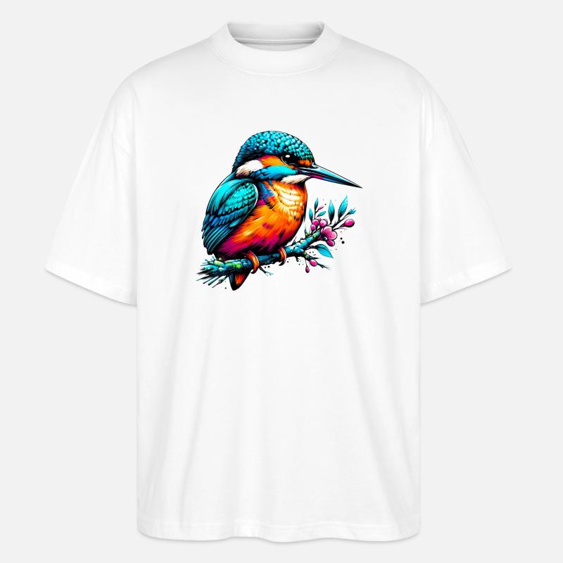 Eisvogel - Stanley/Stella Oversized Unisex Bio T-Shirt Blaster 2.0 - Weiß