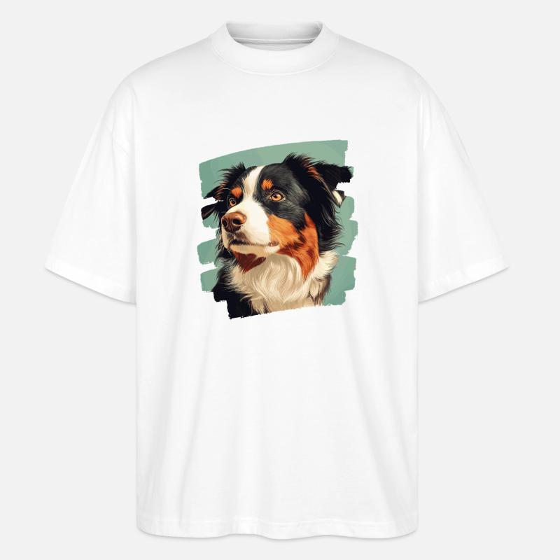 Australian Shepherd - Stanley/Stella Oversized Unisex Bio T-Shirt Blaster 2.0 - Weiß