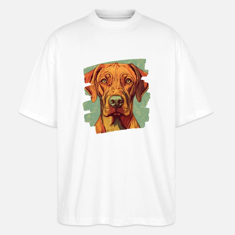 Rhodesian Ridgeback - Stanley/Stella Oversized Unisex Bio T-Shirt Blaster 2.0 - Weiß