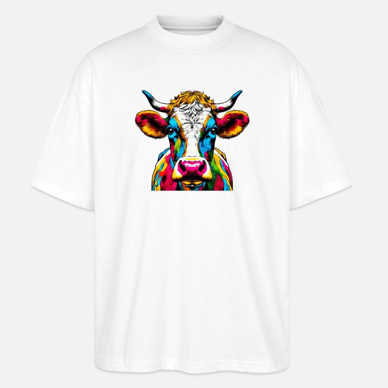 Kuh - Stanley/Stella Oversized Unisex Bio T-Shirt Blaster 2.0 - Weiß
