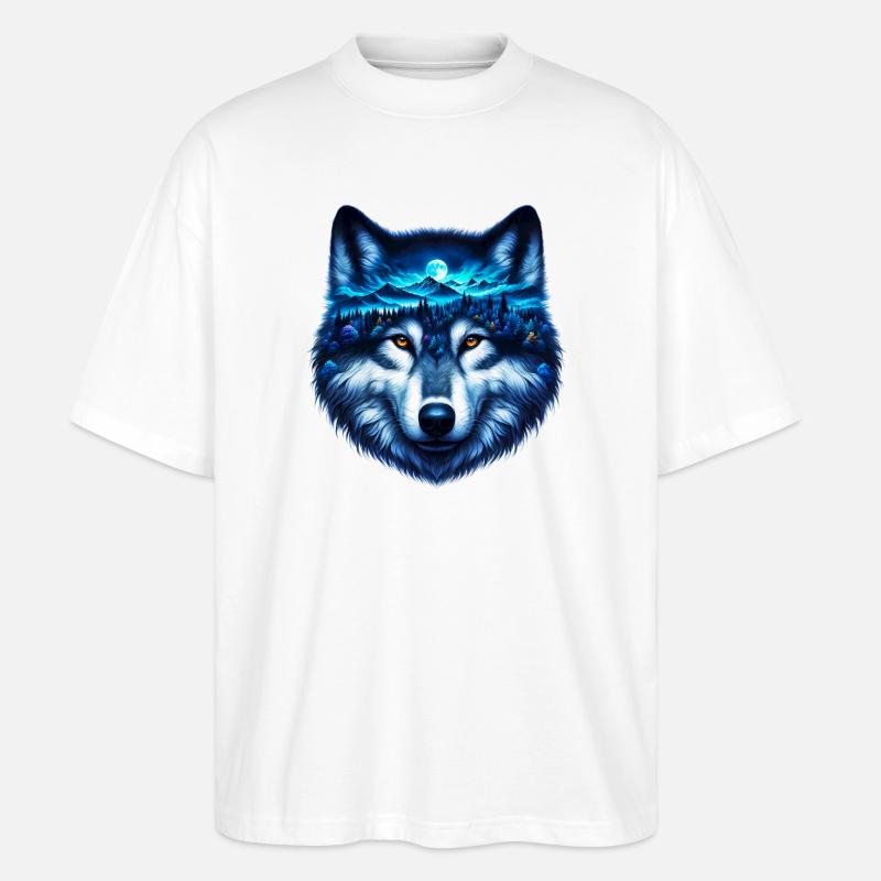 Wolf - Stanley/Stella Oversized Unisex Bio T-Shirt Blaster 2.0 - Weiß