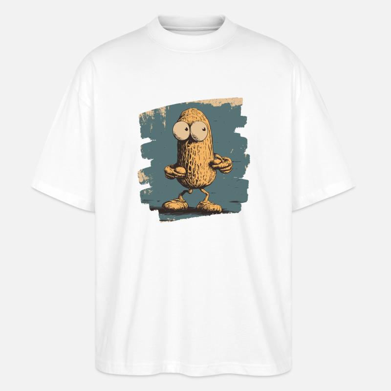 Erdnuss - Stanley/Stella Oversized Unisex Bio T-Shirt Blaster 2.0 - Weiß