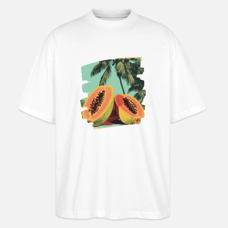 Papaya - Stanley/Stella Oversized Unisex Bio T-Shirt Blaster 2.0 - Weiß
