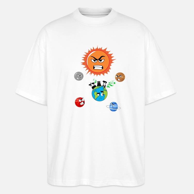 Verschmutzung der Erde - Stanley/Stella Oversized Unisex Bio T-Shirt Blaster 2.0 - Weiß