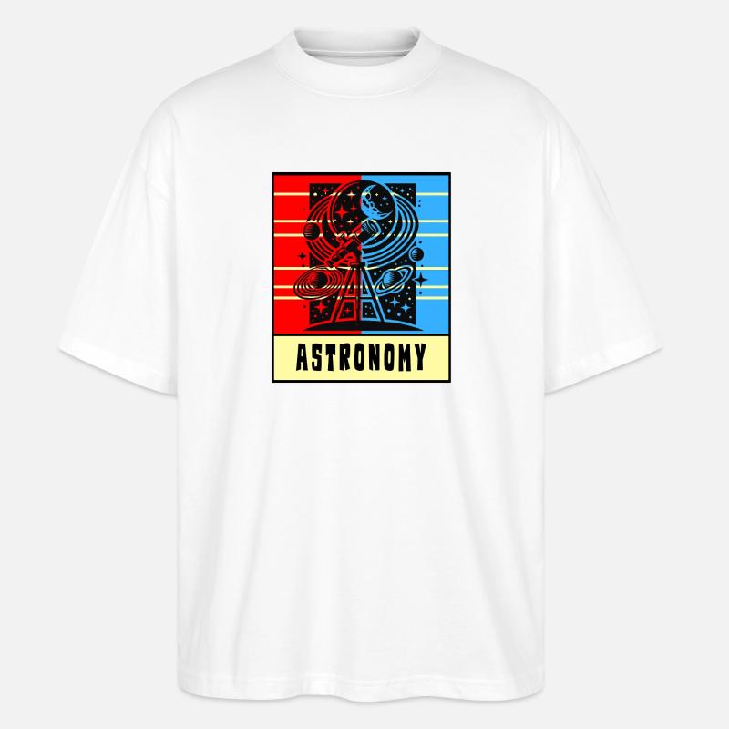 Kosmisches Universum Retro Style - Stanley/Stella Oversized Unisex Bio T-Shirt Blaster 2.0 - Weiß