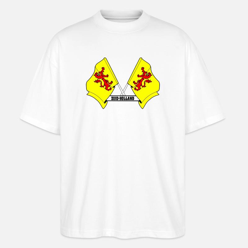 Deux drapeaux texte HOLLANDE-MÉRIDIONALE - T-shirt bio Blaster 2.0 coupe oversize Stanley/Stella Unisexe - blanc
