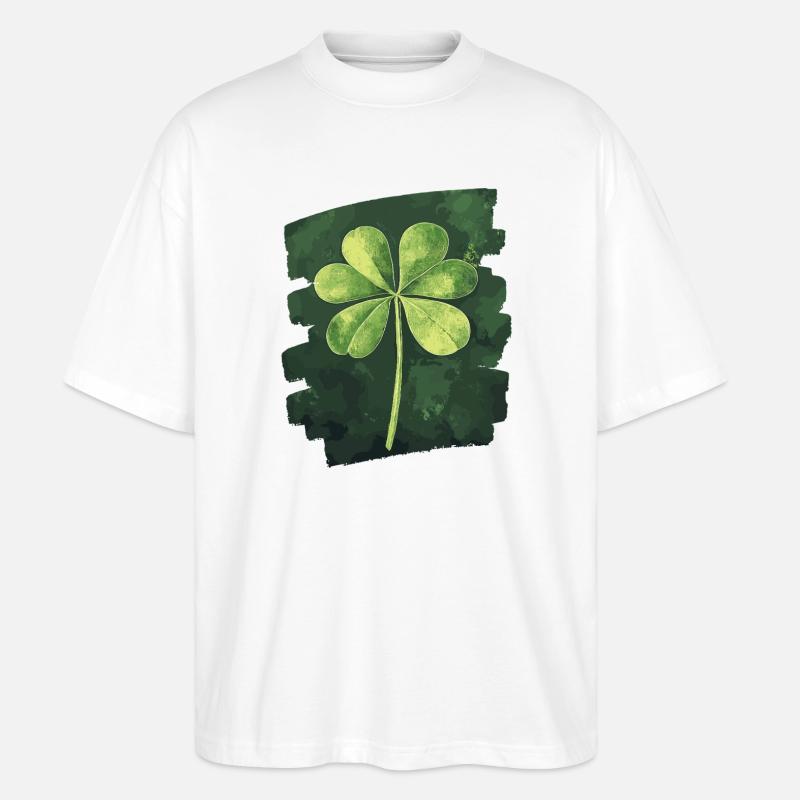 Trèfle de la Saint-Patrick - T-shirt bio Blaster 2.0 coupe oversize Stanley/Stella Unisexe - blanc
