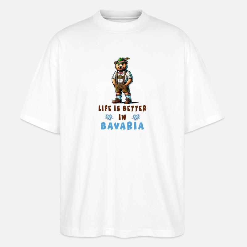 Bayerischer Bär - Stanley/Stella Oversized Unisex Bio T-Shirt Blaster 2.0 - Weiß