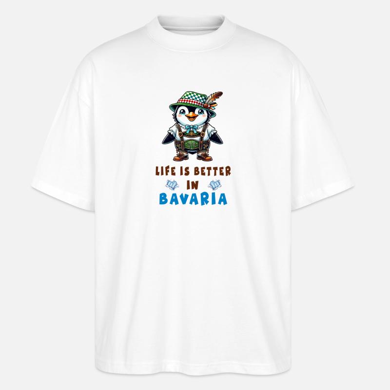 Bayerischer Pinguin - Stanley/Stella Oversized Unisex Bio T-Shirt Blaster 2.0 - Weiß