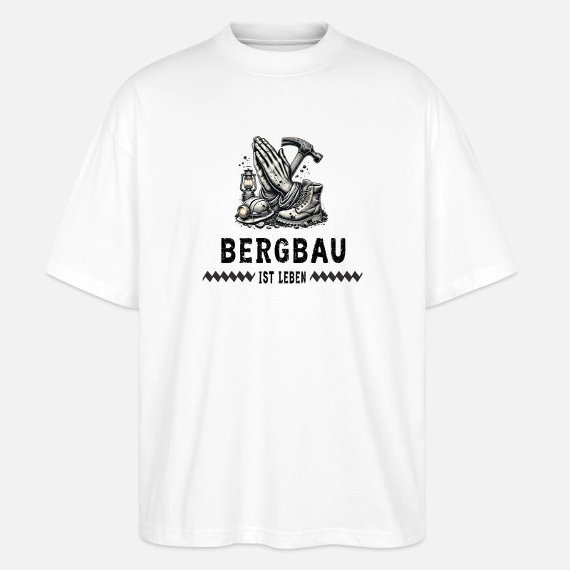 Bergbau ist Leben - Stanley/Stella Oversized Unisex Bio T-Shirt Blaster 2.0 - Weiß