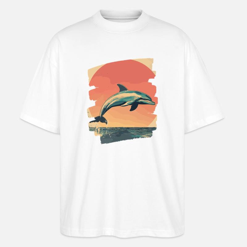 Delfin - Stanley/Stella Oversized Unisex Bio T-Shirt Blaster 2.0 - Weiß
