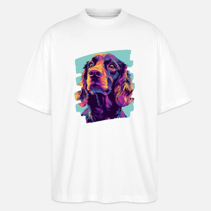 Cocker Spaniel - Stanley/Stella Oversized Unisex Bio T-Shirt Blaster 2.0 - Weiß
