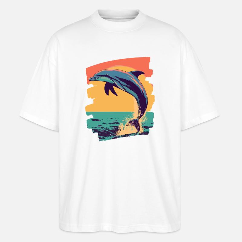 Delfin - Stanley/Stella Oversized Unisex Bio T-Shirt Blaster 2.0 - Weiß