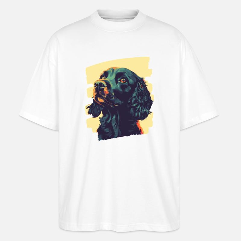 Cocker Spaniel - Stanley/Stella Oversized Unisex Organic T-shirt Blaster 2.0 - white