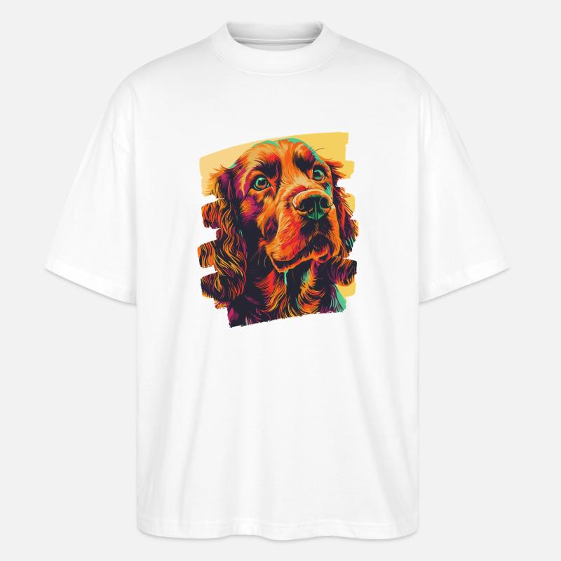 Cocker Spaniel - T-shirt bio Blaster 2.0 coupe oversize Stanley/Stella Unisexe - blanc
