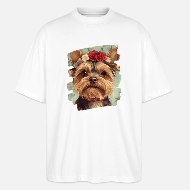 Yorkshire Terrier - Stanley/Stella Oversized Unisex Bio T-Shirt Blaster 2.0 - Weiß