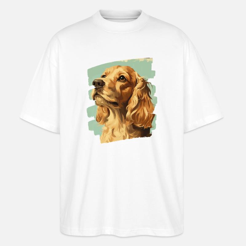 Cocker Spaniel - Stanley/Stella Oversized Unisex Bio T-Shirt Blaster 2.0 - Weiß