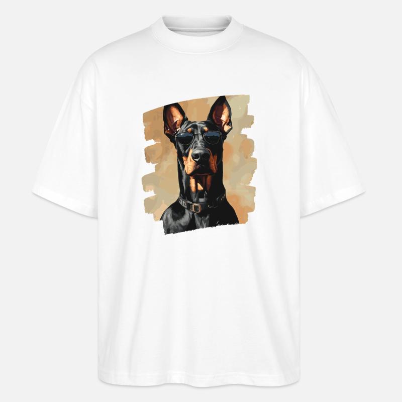 Dobermann - Stanley/Stella Oversized Unisex Bio T-Shirt Blaster 2.0 - Weiß