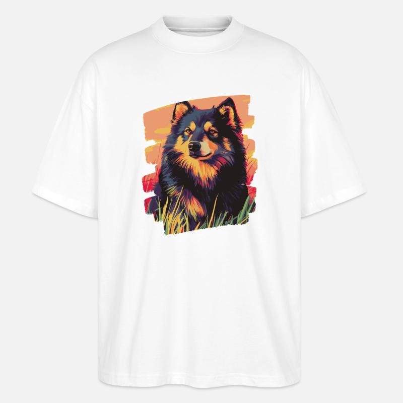 Finnischer Lapphund - Stanley/Stella Oversized Unisex Bio T-Shirt Blaster 2.0 - Weiß