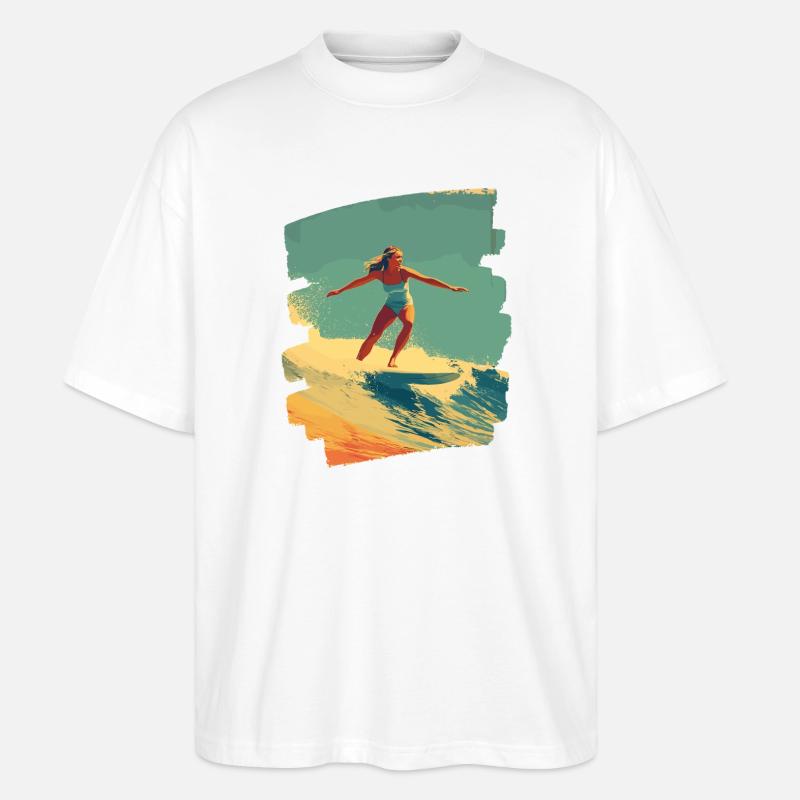 Surfer - Stanley/Stella Oversized Unisex Bio T-Shirt Blaster 2.0 - Weiß
