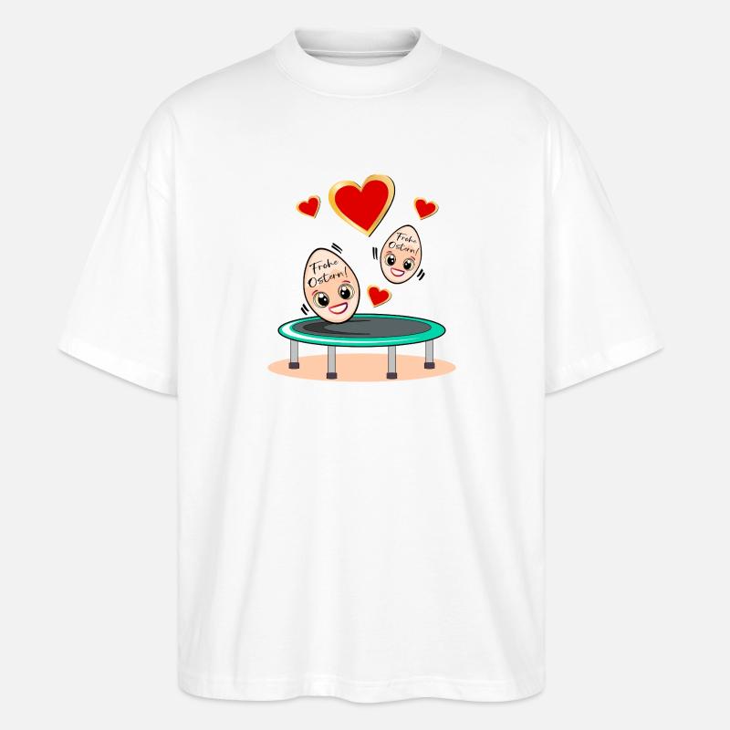 OSTERGESCHENKE OSTEREIER TRAMPOLIN - Stanley/Stella Oversized Unisex Bio T-Shirt Blaster 2.0 - Weiß