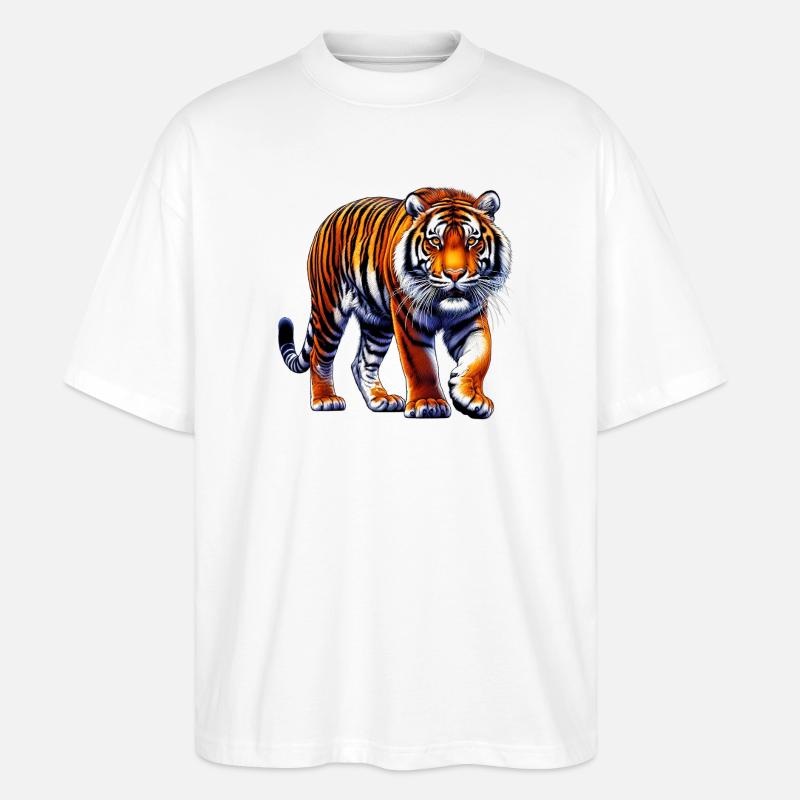 Tiger - Stanley/Stella Oversized Unisex Bio T-Shirt Blaster 2.0 - Weiß