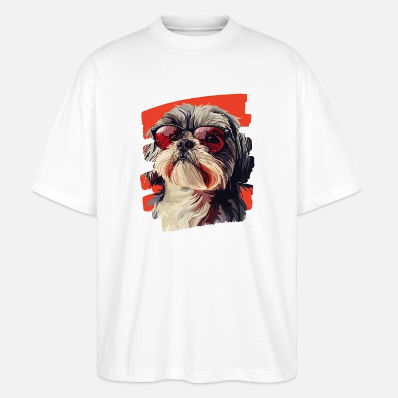Shih Tzu - Stanley/Stella Oversized Unisex Bio T-Shirt Blaster 2.0 - Weiß