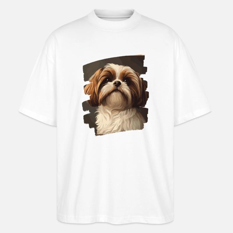 Shih Tzu - Ekologiczne Koszulka Oversize Unisex Stanley/Stella Blaster 2.0 - biały