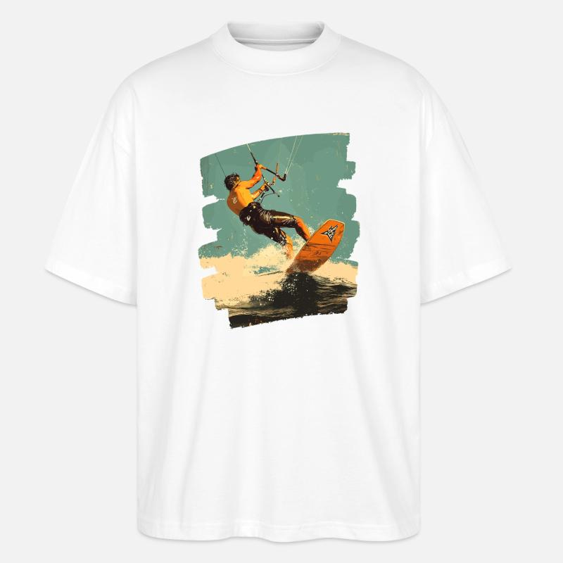 Kitesurfer - Stanley/Stella Oversized Unisex Bio T-Shirt Blaster 2.0 - Weiß