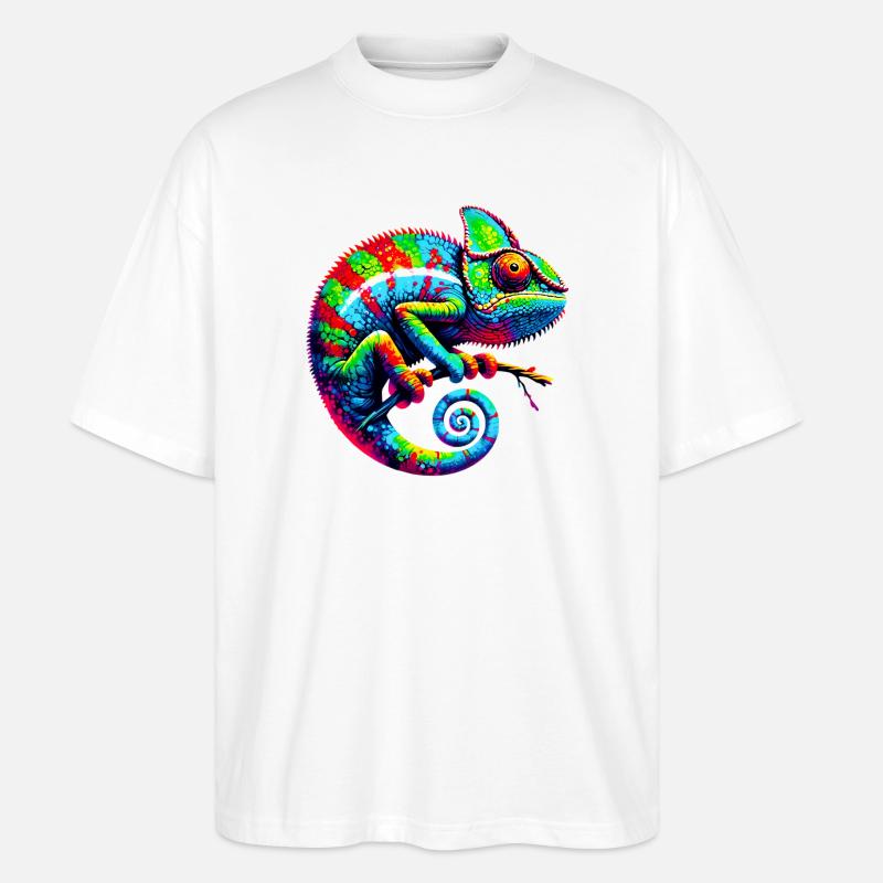 Chamäleon - Stanley/Stella Oversized Unisex Bio T-Shirt Blaster 2.0 - Weiß