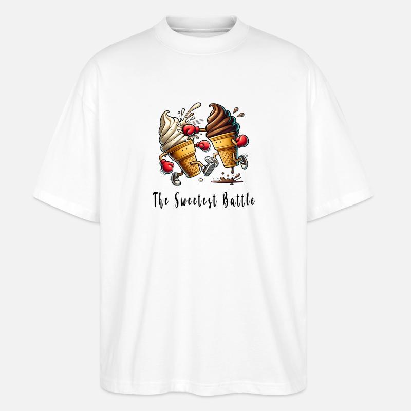 Der süße Wettkampf / Eiscreme - Stanley/Stella Oversized Unisex Bio T-Shirt Blaster 2.0 - Weiß